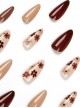 Flower Series Brown Autumn Winter Solid Color Flowers Detachable Finished Disposable Manicure Nail Pieces