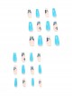 Butterfly Series Sky Blue Solid Color Butterfly Detachable Finished Disposable Manicure Nail Pieces