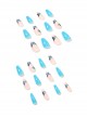 Butterfly Series Sky Blue Solid Color Butterfly Detachable Finished Disposable Manicure Nail Pieces