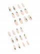 French Graffiti Series Green White Gold Powder Color Matching Detachable Finished Disposable Manicure Nail Pieces