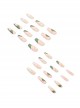 French Graffiti Series Green White Gold Powder Color Matching Detachable Finished Disposable Manicure Nail Pieces