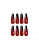 Long Ballet Series Red Black Gradient Simple Detachable Finished Disposable Manicure Nail Pieces