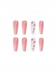 Long Ballet Series Pink Laser Butterfly Transparent Detachable Finished Disposable Manicure Nail Pieces
