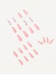 Long Ballet Series Pink Laser Butterfly Transparent Detachable Finished Disposable Manicure Nail Pieces