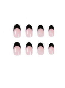 French Series Black Edge Nude Simple Detachable Finished Disposable Manicure Nail Pieces