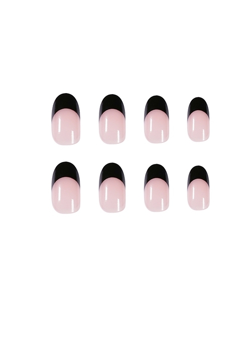 French Series Black Edge Nude Simple Detachable Finished Disposable Manicure Nail Pieces