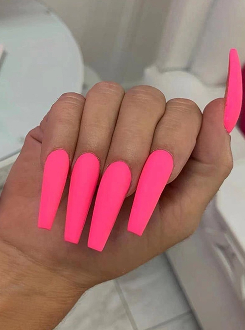 Long Ballet Series Solid Color Simple Matte Detachable Finished Disposable Manicure Nail Pieces