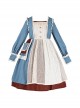 Elegant Square Neck Autumn Winter Embroidered Pocket Asymmetrical Hem Design Classic Lolita Long Sleeve Dress