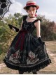 Nightingale And Rose Series Vintage Birdcage Print Bow Knot Ruffle Gothic Lolita Sleeveless Dress