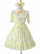 Sweet Chiffon Lace Print Bow-Knot Sweet Lolita Short Sleeve Dress