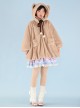 Little Bear Coco Tea Series Doll Collar Plush Winter Warm Little Bear Hat Detachable Classic Lolita Long-Sleeved Coat