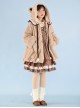 Little Bear Coco Tea Series Doll Collar Plush Winter Warm Little Bear Hat Detachable Classic Lolita Long-Sleeved Coat