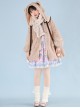 Little Bear Coco Tea Series Doll Collar Plush Winter Warm Little Bear Hat Detachable Classic Lolita Long-Sleeved Coat