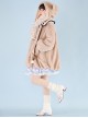 Little Bear Coco Tea Series Doll Collar Plush Winter Warm Little Bear Hat Detachable Classic Lolita Long-Sleeved Coat