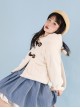 Little Bear Fresh Milk Tea Series Cute Little Bear Ears Lamb Wool Hooded Plush Winter Warm Classic Lolita Long-Sleeved Coat