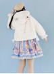 Little Bear Fresh Milk Tea Series Cute Little Bear Ears Lamb Wool Hooded Plush Winter Warm Classic Lolita Long-Sleeved Coat