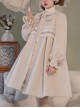 Solid Color Autumn Winter Warm Doll Collar Lantern Sleeves Cute Classic Lolita Long-Sleeved Coat