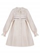 Solid Color Autumn Winter Warm Doll Collar Lantern Sleeves Cute Classic Lolita Long-Sleeved Coat