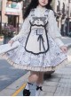 Berlin Daily Series Vintage Newspaper Print Detachable Apron Panel Lace Classic Lolita Sleeveless Dress