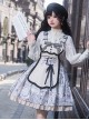 Berlin Daily Series Vintage Newspaper Print Detachable Apron Panel Lace Classic Lolita Sleeveless Dress