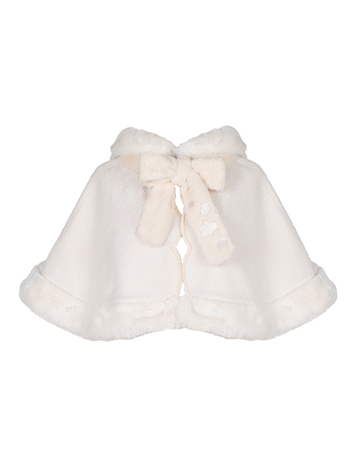 Plush Warm Horn Buckle Hooded Lamb Ears Sweet Lolita Cloak