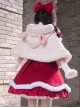 Plush Warm Horn Buckle Hooded Lamb Ears Sweet Lolita Cloak