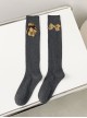 Solid Color Japanese Vertical Stripe Cute Little Bear Bow-Knot Decoration Sweet Lolita Socks