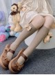 Solid Color Japanese Vertical Stripe Cute Little Bear Bow-Knot Decoration Sweet Lolita Socks