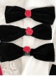 Pure Color Velvet Bow-Knot Rose Decoration Sweet Lolita Mid Calf Socks
