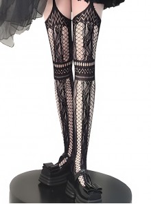 Gothic Retro Court Sexy Fishnet Black Gothic Lolita Suspender Pantyhose