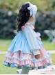 Solid Color Doll Collar Embroidered Lace Bow-Knot Decorate Velvet Sweet Lolita Kids Long Sleeve Dress