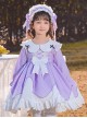 Petal Collar Bow-Knot Decoration Irregular Hem Design Bow-Knot Classic Lolita Kids Long Sleeve Dress