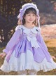 Petal Collar Bow-Knot Decoration Irregular Hem Design Bow-Knot Classic Lolita Kids Long Sleeve Dress