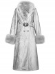 The Call Of The Snow Country Series Thickened The Fluff Winter Warm Detachable Fur Collar Fur Sleeves Jacquard Gothic Coat