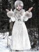 The Call Of The Snow Country Series Thickened The Fluff Winter Warm Detachable Fur Collar Fur Sleeves Jacquard Gothic Coat