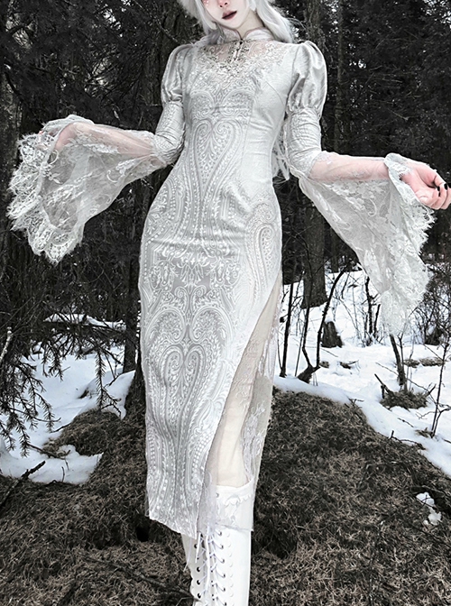 white gothic dress