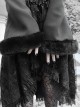 Fog Series Classic Gothic Bat Collar Fur Sleeve Design Halloween Long Sleeve Short Coat