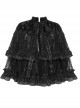 Fog Series Classical Gothic Stand-Up Collar Velvet Jacquard Embroidery Lace Cross Metal Decoration Lacing Cloak