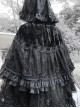 Fog Series Classical Gothic Stand-Up Collar Velvet Jacquard Embroidery Lace Cross Metal Decoration Lacing Cloak