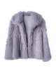 Swan Falling Dream Series Grey Purple Eco-Friendly Fur Bead Chain Rhinestone Decoration Imitation Fox Fur Winter Warm Gothic Coat