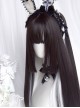 Spade A Series Natural Black Pick Dyeing White Princess Cut Straight Hair Qi Bangs Classic Lolita Wig