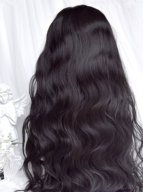 Earl Gray Tea Series Retro French Middle Score Natural Black Water Ripple Classic Lolita Wig