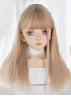 Golden Qi Bangs Daily Natural Long Straight Hair Classic Lolita Wig