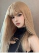 Golden Qi Bangs Daily Natural Long Straight Hair Classic Lolita Wig