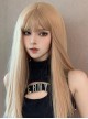 Golden Qi Bangs Daily Natural Long Straight Hair Classic Lolita Wig