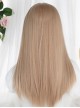 Golden Qi Bangs Daily Natural Long Straight Hair Classic Lolita Wig