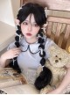 Natural Black Internet Celebrity Daily Middle Parted Bangs Long Curly Hair Classic Lolita Wig