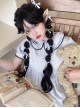 Natural Black Internet Celebrity Daily Middle Parted Bangs Long Curly Hair Classic Lolita Wig