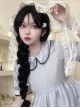 Natural Black Internet Celebrity Daily Middle Parted Bangs Long Curly Hair Classic Lolita Wig