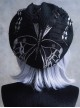 Black Autumn Winter Warm Butterfly Embroidery Metal Pin Decoration Gothic Lolita Berets